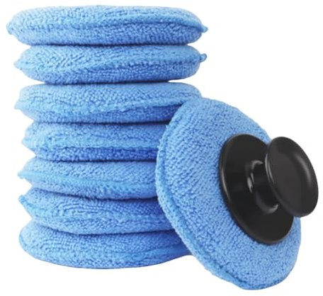 BlissfulAbode 7x Polishing Sponge Hand Shank Car Wax Applicator Polishing Pad With Handle For Glass And Metal Surfaces Polish Applicator Pad