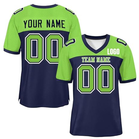 Personalisiert American Football Spieltrikots Herren Damen mit Name Nummer Personalisierte Trikot T-Shirt Personalisierte Schnelltrocknend Atmungsaktiv T-Shirt für Kinder Erwachsene S -5XL