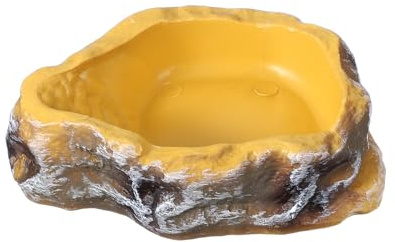 QUARKZMAN Cuenco De Comida para Reptiles XS 3.7 Pulgadas Amarillo