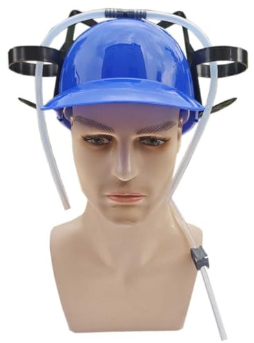 Casco para beber perezoso, sombrero de cerveza y refrescos manos libres, gorro de fiesta novedoso con doble popote, divertido cumpleaños y accesorio para beber al aire libre, 2