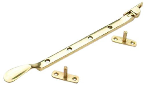 Merriway® BH01592 Victorian Window Casement Stays Polished Brass, 250mm (10 inch)