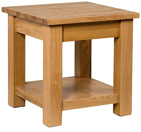 Hallowood Furniture Waverly Oak Lamp Table with Shelf, Solid Wooden Occasional, Small Oak Side Table for Living Room or Bedside, Plant Stand for Small Spaces