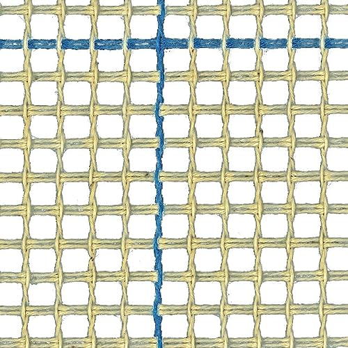 Teppich/Knüpfteppich Leinwand, 3 Löcher pro Zoll (2,54 cm), blau linierter Knüpfhaken Teppich Leinwand, blau, 100cm x 50cm