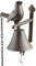 Esschert Design Campanello per porta in ghisa con uccello e coulisse, 12 x 14,2 x 18,5 cm, colore: Bianco
