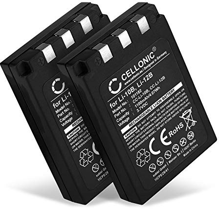 CELLONIC 2X Akku für Kamera Kompatibel mit Olympus µ 400, Mju/Stylus 300, µ 300, Li-10B - (1100mAh, 3.7V)