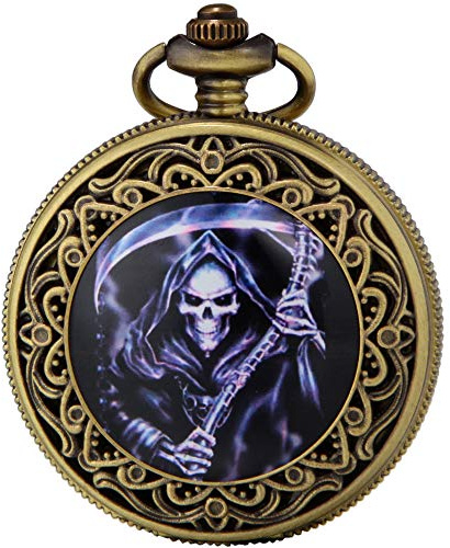 SEWOR Bronze en émail Craft Motif Japon Mouvement à Quartz Montre de Poche avec Double chaîne (métal et Cuir) (Mort)