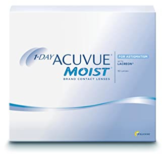 Acuvue 1-Day Acuvue Moist For Astigmatism Tageslinsen weich, 90 Stück/ BC 8.5 mm / DIA 14.5 mm/ CYL -0.75 / ACHSE 130 / -0.5 Dioptrien