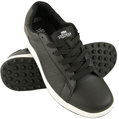 Zerimar Zapatos Golf Cuero | Zapato Golf Piel Hombre | Zapatos Hombres Deportivos | Zapatillas Deportivas Hombre Piel | Zapatillas de Golf | Color: Negro Talla 42