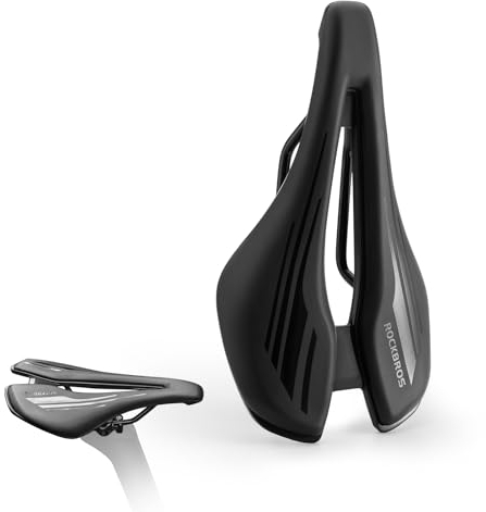 ROCKBROS Fahrradsattel Ergonomischer Fahrradsitz Atmungsaktiver Radsattel Wasserabweisender Fahrrad Sattel für Rennräder Damen und Herren 14,5 * 25cm