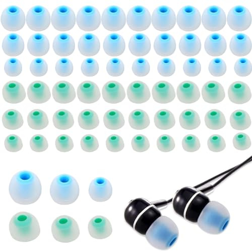 XBFOCNH 60pcs Remplacement Écouteurs en Silicone Embouts d'oreilles, Embouts de Rechange pour Écouteurs Intra-Auriculaires, pour Bouchons d'oreilles de Rechange de Petite Taille, 3 Tailles (S/M/L)