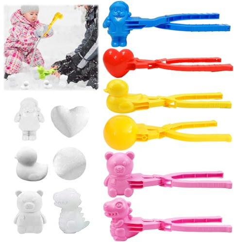 Clip de Bola de Nieve, 6 Piezas Juego de moldes de Bolas de Nieve, Forma de Bola de Nieve, Juguetes para Hacer Bolas de Nieve, Fabricante de Bolas, Snowball Maker, Pinzas para Hacer Bolas de Nieve