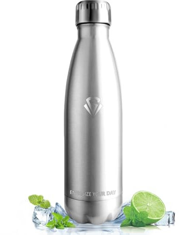 Vikastar Thermosflasche, 0.5l Auslaufsicher, Trinkflasche Edelstahl, BPA-Frei, Edelstahl Trinkflasche für Schule, Reisen, Outdoor, Rostfrei