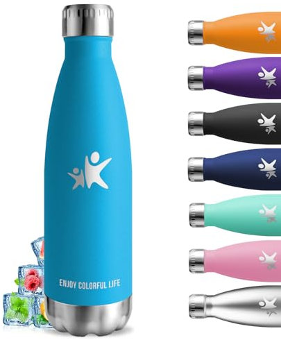 Borraccia Termica, Borraccia 750 ml, Senza BPA, Bottiglie Acciaio Inox, Senza Perdite, Bottiglia Termica, Acciaio Inossidabile 18/8, Borraccie Metallo, per Corsa, Campeggio, Fitness, Escursionismo