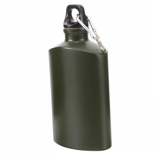 GRIRIW Tragbare Militärische Aluminium Kantine 500ml Flach Verschleißfest Wasserfest Camping Feldflasche Outdoor Wasserflasche Für Wandern Picknick
