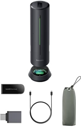 Insta360 Wave AI Conference Speakerphone with Bluetooth, Noise-Canceling Mics, Beamforming, Zoom Certified, AI Transcription & Summary, 32GB Storage for Meetings, Podcasts, Home office and Livestreams