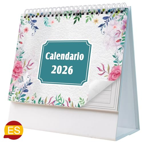 AEYAKA Calendario de Escritorio 2026 Calendario Noviembre de 2025 - Diciembre de 2026, 20 x 20.5 cm Español A06 (Blanco 3)