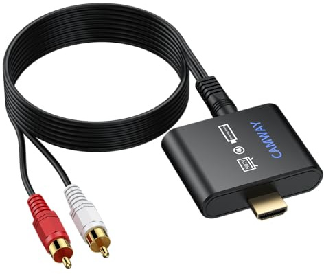 CAMWAY Extracteur Audio HDMI 4K vers HDMI + 3.5mm, Convertisseur Audio Stéréo avec Sortie Casque et Haut-Parleurs, Adaptateur pour Sticks TV, Alimentation par USB Incluse