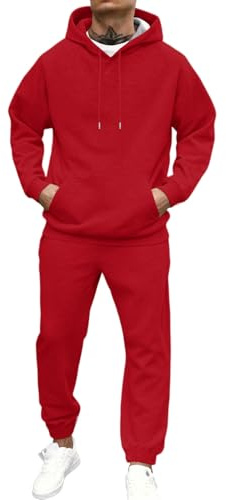Chandal Hombre Completo Conjunto Deportivo Hombre Jogger Oversize Tácticos Laboral Pantalon Running Flores Equipaciones Tenis Gym Talla Grande Entrenamiento Pants Running Cómodos Ropa 2#rojo S