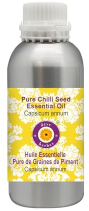 Deve Herbes Pure Chilli Seed Essential Oil (Capsicum annum) Steam Distilled 300ml (10 oz)