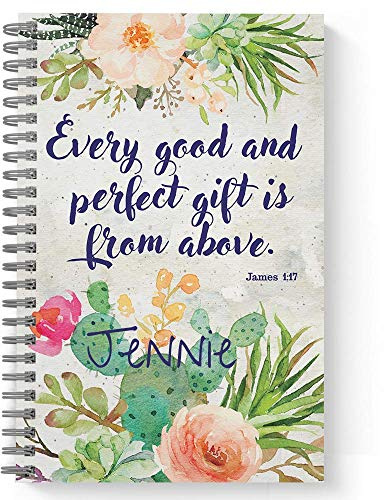 Gotcha Covered Notebooks From Above Personalized Religious Notebook/Journal, Laminated Soft Cover, 120 pages of your selected paper, lay flat wire-o spiral. Size: 5.5” x 8.5”. Made in the USA