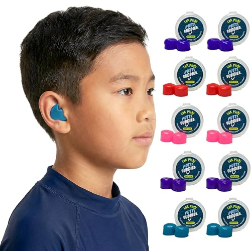 Putty Buddies Super Soft Comfortable Original Swimming Earplugs for Kids (Block Water) 10-Pair Assorted