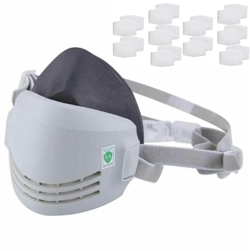Wiederverwendbare chemische Anti-Staub-Atemschutzmaske Schweißen Sicherheit industrielle Maske (1 Stück Gummi Anti-Staubmaske+22 Pieces Cotton Filter)