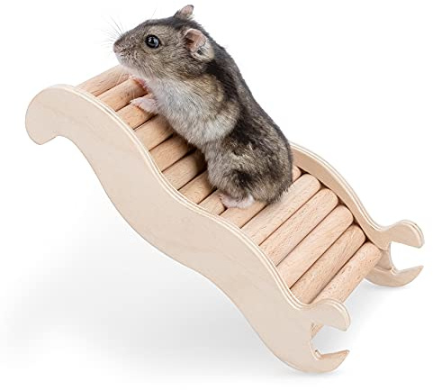 Niteangel Hamster Climbing Toy Wooden Ladder Bridge for Hamsters Gerbils Mice and Small Animals (Small - 6.3'' L)