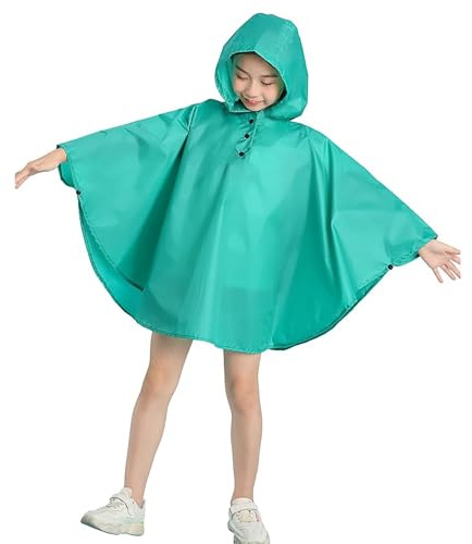 Gaga city Poncho de Niña, Chubasquero Niño,Impermeables para Hombres y Mujeres para Niños, Impermeable Capa con Capucha Talla S hasta XL Niños 1 hasta 12 años