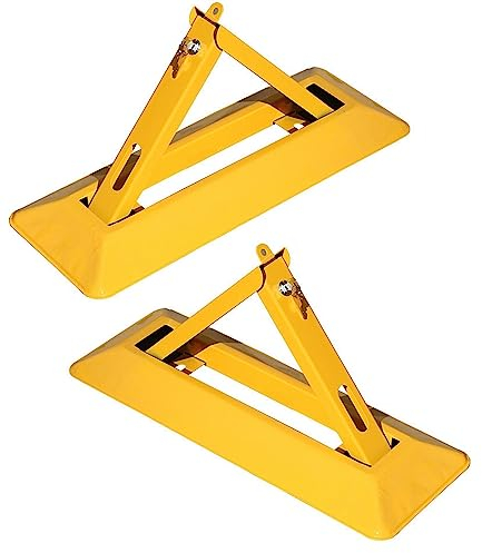 2er Set - 60 cm Parkplatzsperre klappbar | Parkplatzblockierer | Parkplatzbügel umlegbar | Sperrbügel | Parkbügel aus Stahl | Parkfläche Sperrung | Parkplatzschranke Abschließbar