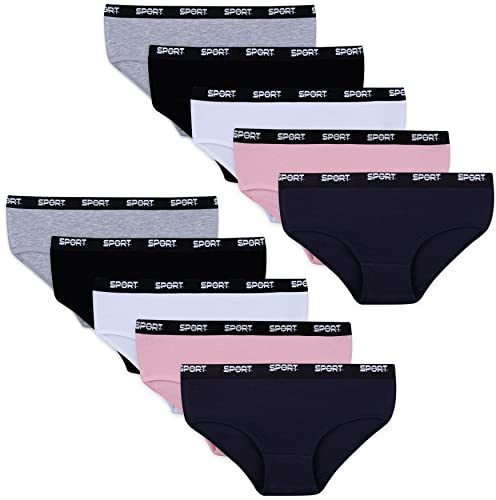 LOREZA ® 10 Culottes pour Fille - Coton Doux/agréable - différents Motifs - Lot de 10 - modèle 8-12-13 Ans