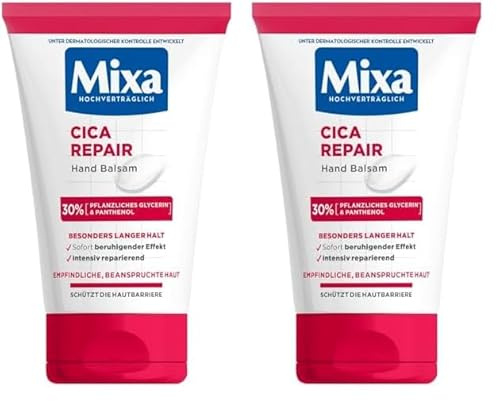 Mixa Pflege Set: 2er Pack | Intensiv reparierende Cica Repair Handcreme (2x50ml) Für Empfindliche Haut