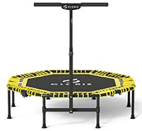CLORIS 48in Folding Trampoline - Max Load 450lbs Rebounder Fitness Trampoline with Adjustable Foam Handle, with safty Padded Cover Best Gift (48'' Yellow)