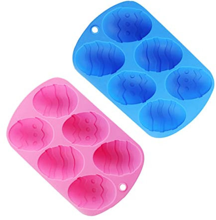ABOOFAN 2pcs Silicone Easter Egg Molds Easter Cake Moulds Edible Cake Decorations DIY Baking Molds Easy Demoulding