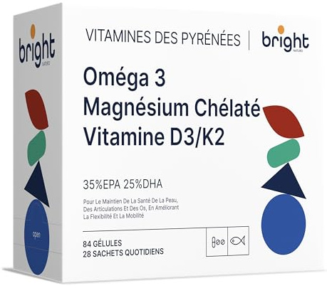 Omega 3 TG, Magnesium, Vitamin D3, Vitamin K2 4000 - SmartAbsorb™ | för immunitet, hjärnfunktion och benhälsa | 28 dagliga dospåsar