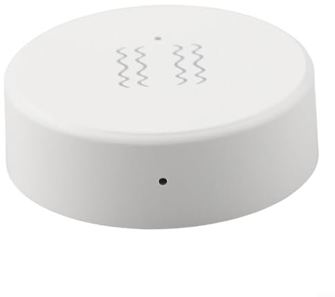 UTTASU Vibrationssensor, Drahtloser Mini-Glasbruchmelder für Tuya für Zigbee Smart Home Sicherheitssystem Echtzeitüberwachung Alarm Fernbenachrichtigungen Einstellbare Empfindlichkeit CR2450 Batterie