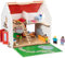 goki CityLife 51458 - Casa de muñecas portátil de madera - Casa de juegos de 54 piezas con muebles y muñecas totalmente amueblada con asa de transporte
