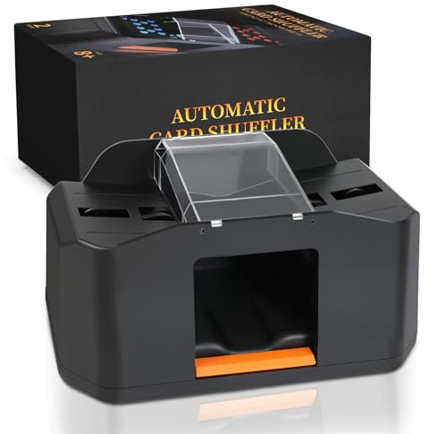 ZAKVOP Elektronisk kortblandare, korthuffler med 2000 mAh batteri, automatisk snabb och tyst kortmixer för poker, UNO, hoppa över Bo, Skyjo