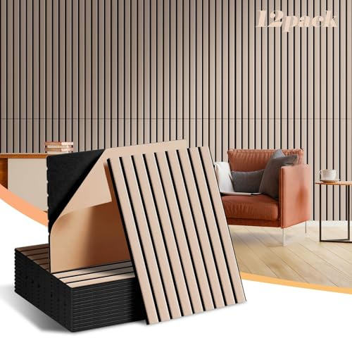 NZQXJXZ Paquete de 12 Paneles Acústicos de Pared Grandes, Paneles Acústicos Insonorizados Autoadhesivos para Pared, 40 x 30 x 1 cm, Tratamiento Acústico para Estudio de Grabación de Oficina en Casa