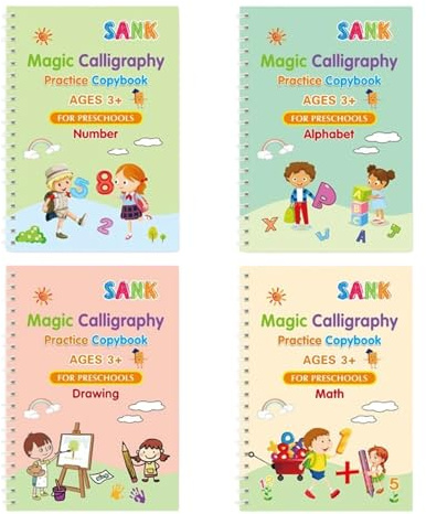 Yidueace Quaderni di Scrittura con Solco Magico | Quaderni Riutilizzabili Con Scanalature Per Imparare A Scrivere,Eserciziario con Pagine a Solchi,per Imparare a Scrivere Bambini in Età Prescolare