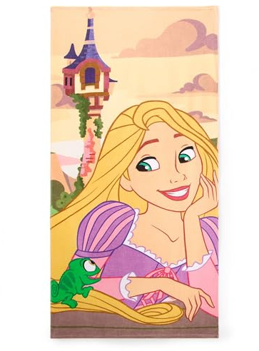 Disney Store Official, Serviette de Plage Raiponce, Serviette de Plage en Coton Doux à séchage Rapide, Drap de Bain pour Enfants