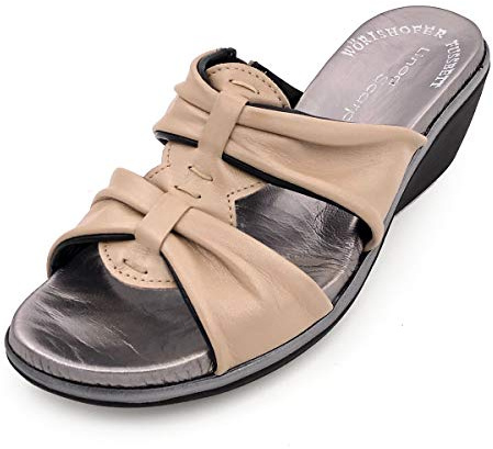 Linea Scarpa Chaussures italiennes avec semelle intérieure douce - Talon - Mules pour femme fabriquées en Italie, ivoire, 39 EU