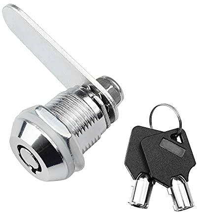 Baven 20mm Sécurité pour Porte D'armoire en Alliage Serrure Boite Aux Lettres, Serrure de Meuble pour Boîte aux Lettres, Tiroir, Placard, Armoire, avec 2 clés (Argent)