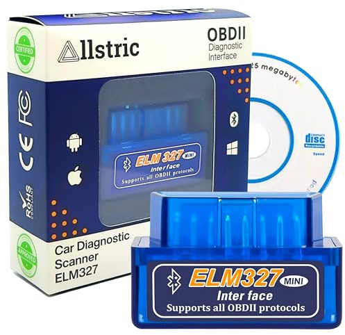 Allstric® Obd2 Auto Diagnostica. ELM 327 Lettore e Strumento di Analisi e Diagnostica. Obd2 Bluetooth. OBD Originale per Scansione. Obd2 Macchina Diagnosi Auto di Guasto ed Errori. OBD2 e CD