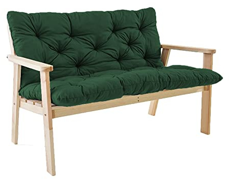 NENIUX Cuscini per panca a dondolo con schienale, 2-3 posti, cuscino di ricambio, antiscivolo, per mobili reclinabili, patio, veranda, giardino, sedie da esterni, 150 x 100 x 8 cm, verde scuro