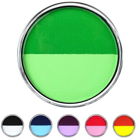LOPHE Face Body Paint 2 Colors,Dark Light Green Water Soluble | Water based,for adults kids,Halloween,drama,stage,easy wash off,non toxic