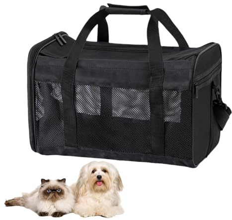 Bolsa de transporte plegable para mascotas, caja de transporte para perros pequeños, con correa de hombro ajustable, para coche