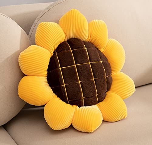 Fsrongxi Cojín de Girasol y Flores para Suelo - Lindo Cojín de Decoración para Automóviles y Hogar (1, 39 x 39 cm)