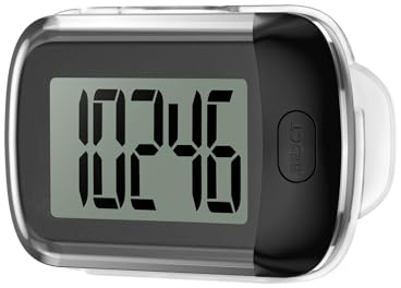 OQIMAX 3D Schrittzähler mit Clip, Schrittzähler ohne App und Handy, Genauer Automatischer Energiesparend, Digitaler Schrittzähler für Gehen Laufen Sport, für Senioren, Kinder, Männer, Frauen (Schwarz)