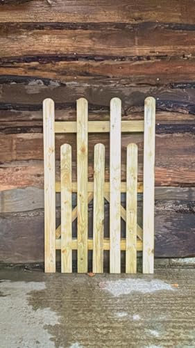 Wooden Picket gate, Garden Gate,Wooden Pressure Treated 3FT 90CM ((90cm High x 83cm Wide x 5cm Deep),)