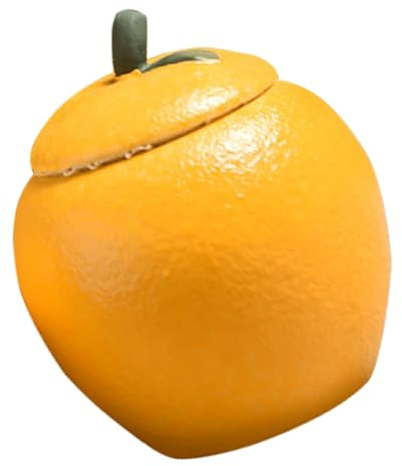 WEKADRIN Creative Orange Shaped Ceramic Tea Jar with Sealing Lid Food Safe Canister for Tea Dried Fruit Storage and Home Kitchen Decoration